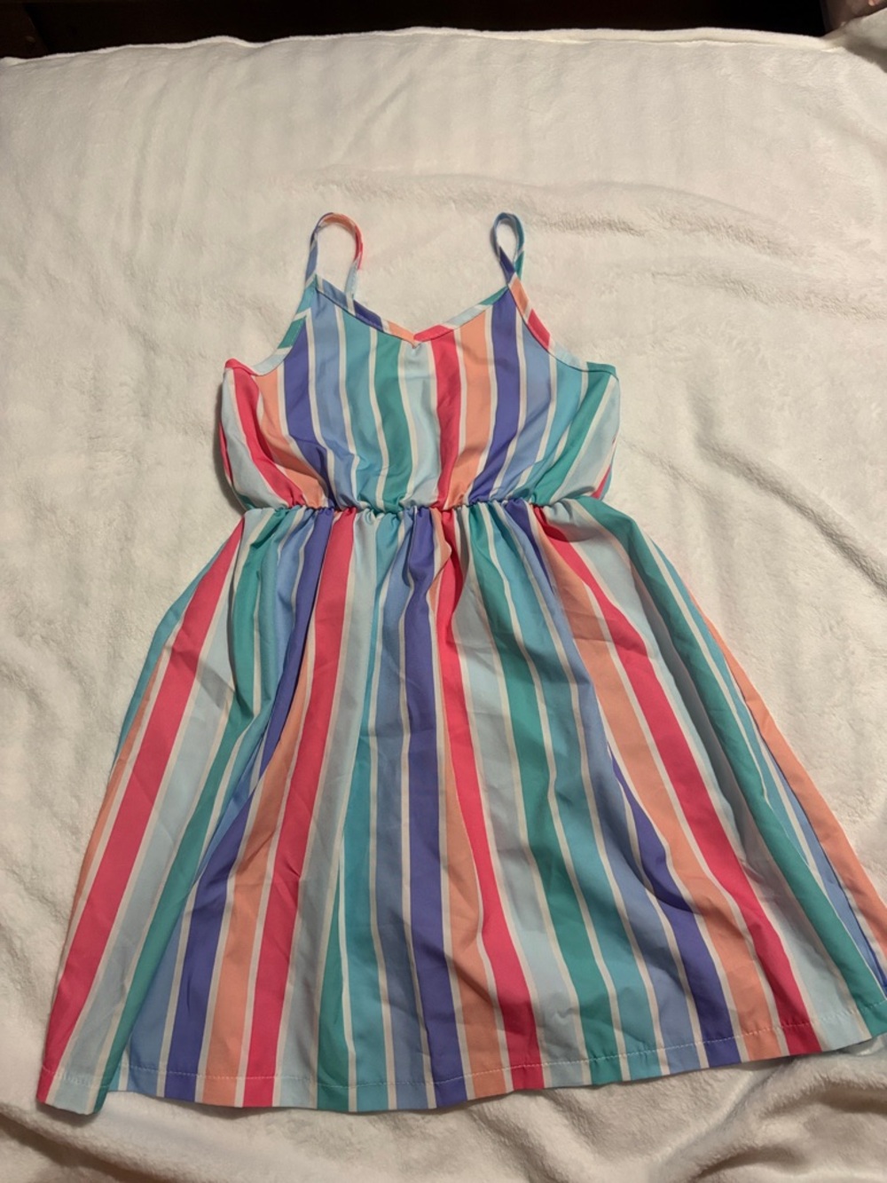 PatPat Multicolor Striped Spaghetti Strap Dress